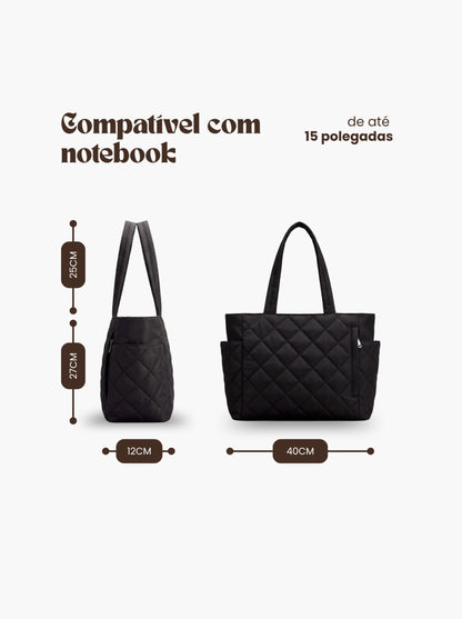 Bolsa Tote Grande Acolchoada para Notebook – Kontte