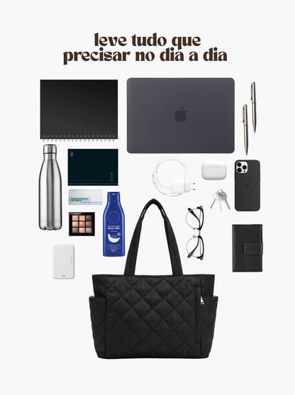 Bolsa Tote Grande Acolchoada para Notebook – Kontte